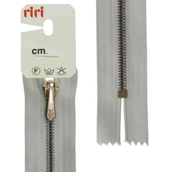 28932_Молния металл, AM, слайдер HS4, неразъёмная брючная, 4 мм, 18 см, цвет 2113, светло-серый