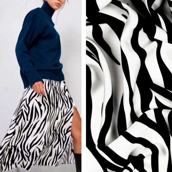 Ткань итальянский Сатин креп 105 г/м? 97% полиэстер, 3% лайкра шир.148 см арт.Sat.0582.1 цв.01 белый рул.25м