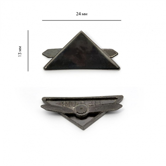 Украшение фигурное с шипами HP-6418 24х13мм цв. никель черный уп. 50шт