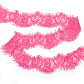 Кружево “реснички” арт.TBY 75637 шир.40мм цв.144 ярк.розовый уп.30м (по 3м)