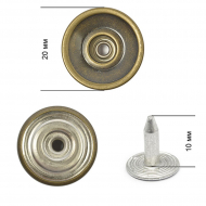 Пуговицы джинсовые латунь с отверстием и углублением 20мм New Star цв. антик уп. 500шт