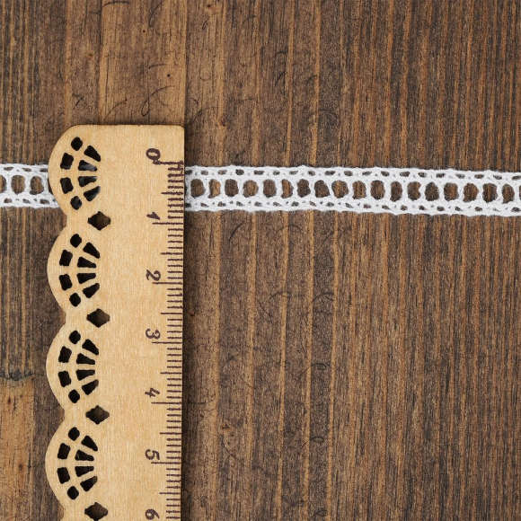 Тесьма вязаная 10мм TBY-6352.02 цв.белый уп.9,14м