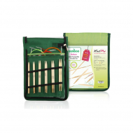 22541 Knit Pro Набор Starter съемных спиц для вязания Bamboo японский бамбук с золотым покрытием 24 карата на креплениях, 5 видов