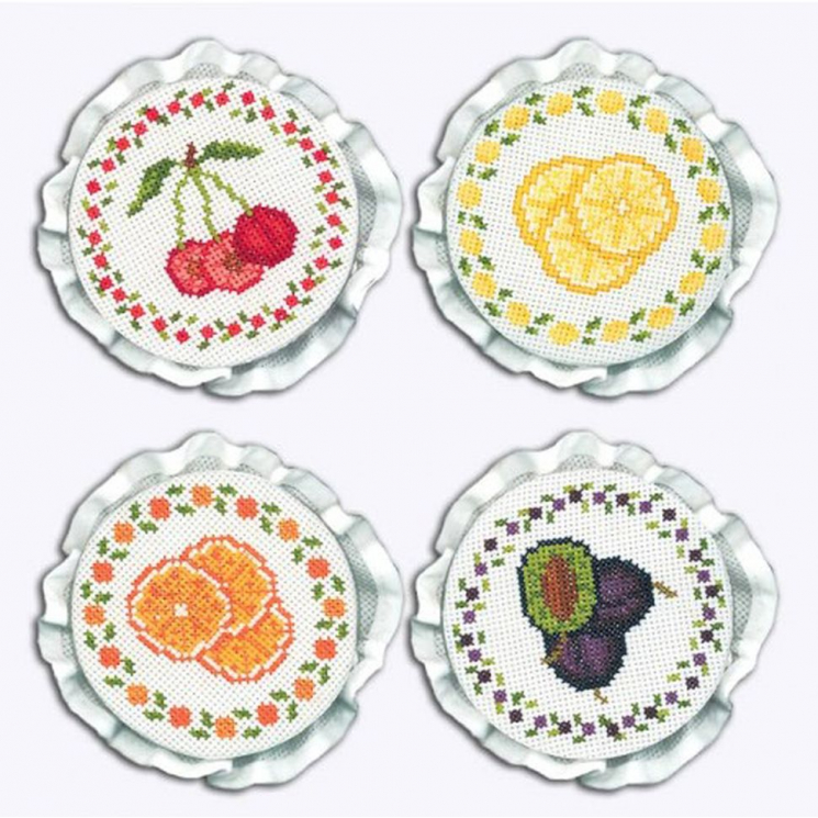 184289_Набор для вышивания крышек для банок "CONFITURE" (Фрукты)
