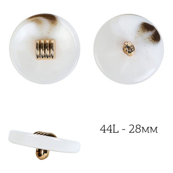 Пуговицы пластик TBY.J.1857 цв.07 белый 44L-28мм, на ножке, 36шт