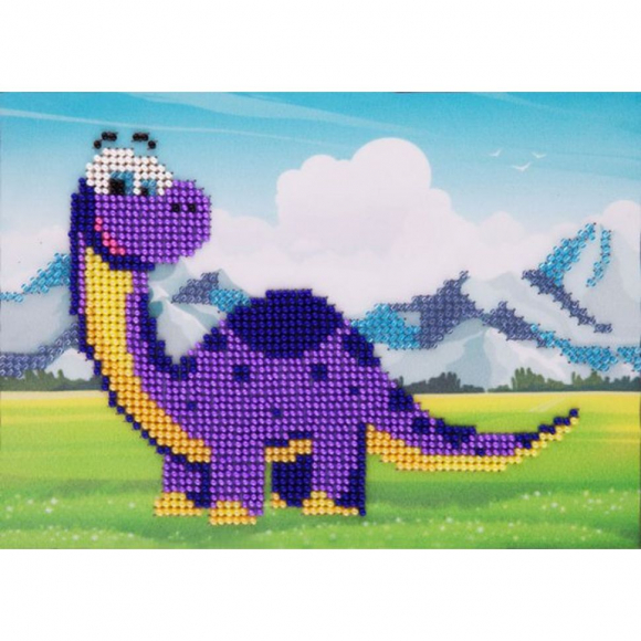 Набор для вышивания бисером LOUISE арт. L616 Динозаврик 13х18 см