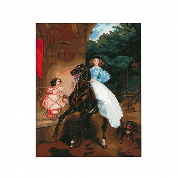 Набор для вышивания мулине НИТЕКС арт.0121 Всадница 45х60 см