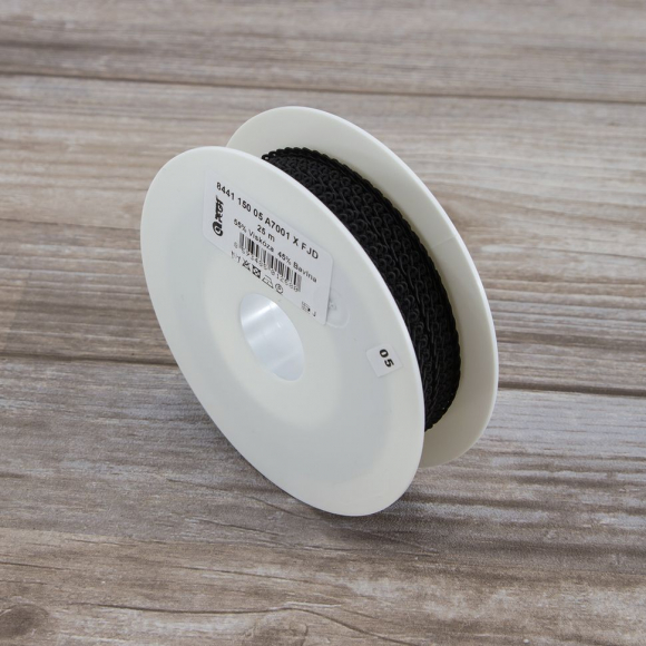 Тесьма PEGA тип отделочная, цвет черный, 5 мм