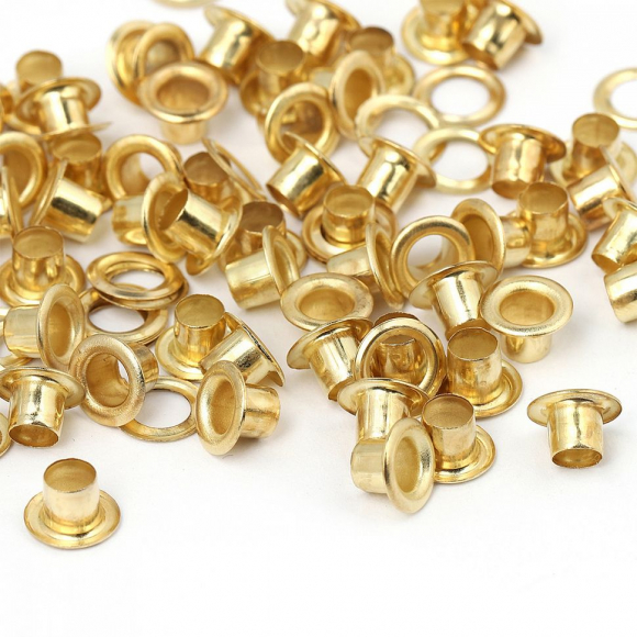 Люверсы сталь New Star №2 (? 4,4мм, h 5,42мм) цв.золото уп.500шт