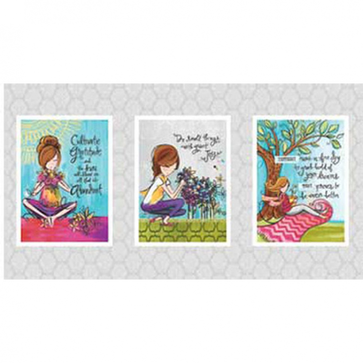 Ткань для пэчворка PEPPY Gratitude Blooms Panel 4558 145 г/м? 100% хлопок цв.25518 MUL1 уп.60х110 см