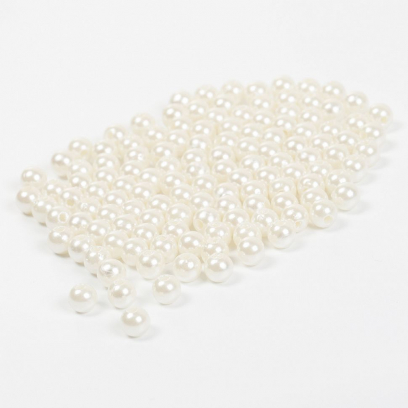 Бусины MAGIC 4 HOBBY круглые перламутр 6мм цв.001 молочный уп.50г (483шт)