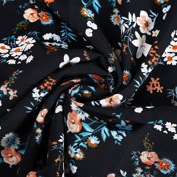 Ткань Софт 105 г кв.м 97% полиэстер, 3% спандекс шир.150 см арт.TBY.M213.3 цв.3 черный уп.1м