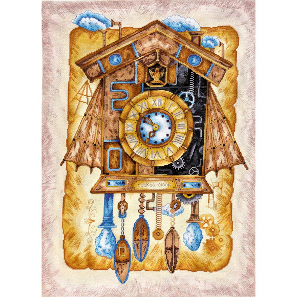 Набор для вышивания мулине АБРИС АРТ арт. AH-039 Часы с кукушкой 40х54 см