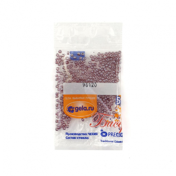 Бисер Preciosa №10, 5 г., цвет №96120 бордовый блестящий прозрачный