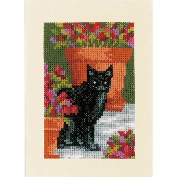 174065_Набор для вышивания "Кошки среди цветов"