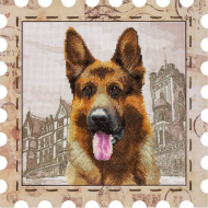 Набор для вышивания мулине НОВА СЛОБОДА арт.КО4020 Овчарка 24х24 см