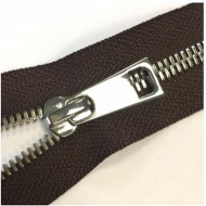 Молния металл №5СТ никель разъем 75см цв.D570 темно коричневый