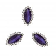 Стразы пришивные в цапах стекло TBY арт.MS.01.F цв.т.фиолетовый 11х20 мм уп.50 шт