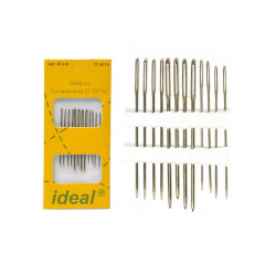 Иглы швейные ручные IDEAL арт.ID-100 (0332-0036) набор для вышивания АССОРТИ 22/24/26 уп.3 разм х4