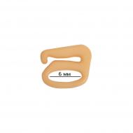 Крючок для бюстгальтера пластик TBY-12688 d6мм, цв.бежевый, уп.100шт