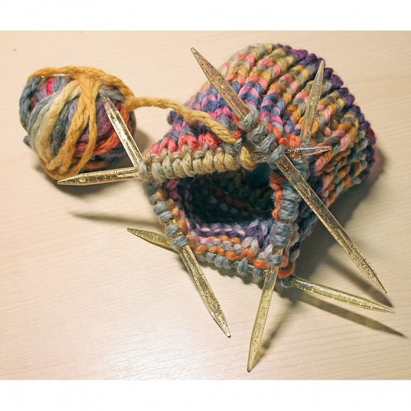 6910_Спицы, чулочные, пластик, addiChampagner №7, 20 см