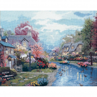 Набор для вышивания CANDAMAR DESIGNS арт.50837F Ручей в свете фонарей 35,6х27,9 см