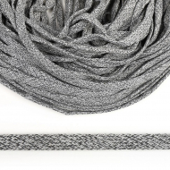 Шнур плоский х/б 12мм классическое плетение TW цв.меланж 1 (028 св.серый, 031 т.серый) уп.50м