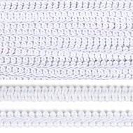 Тесьма TBY Шанель плетеная шир.12мм 0384-0016 цв.F101 белый уп.18,28м