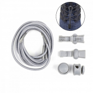 Шнурки эластичные с фиксатором  TBY.RR171 3мм цв.171 серый 5 пар