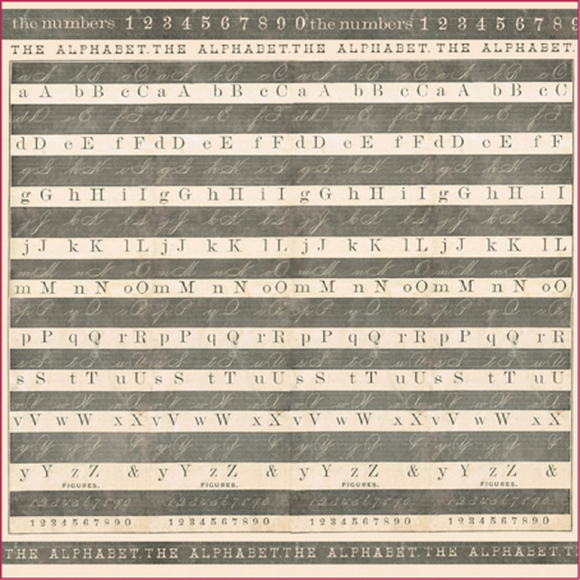 88743_Салфетка рисовая с контуром "Алфавит"