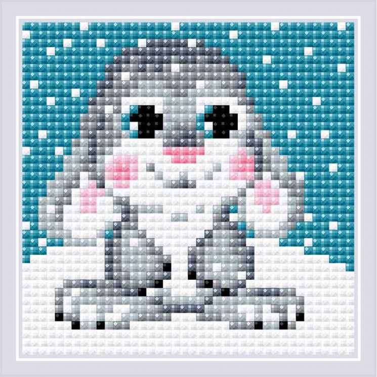 Набор РИОЛИС мозаичная картина арт.AM0079 Снежок 10х10 см