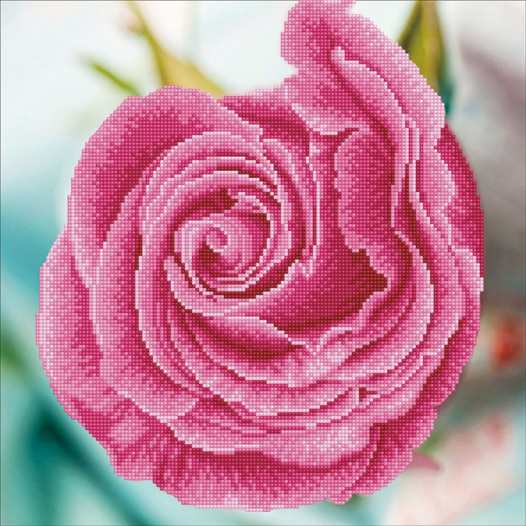 Кристальная мозаика на холсте ФРЕЯ арт.ALV-47 Розовый бутон 42х42 см