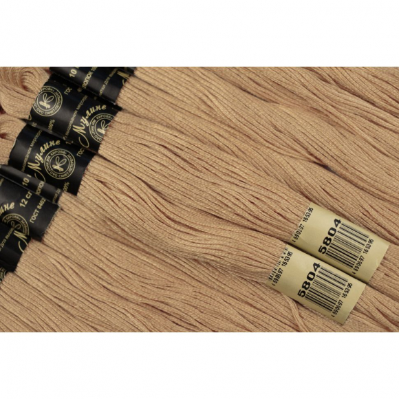 Нитки мулине цв.5804 бежевый 12х10м С-Пб