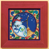 Набор для вышивания бисером MILL HILL Снеговик 12,7х12,7 см