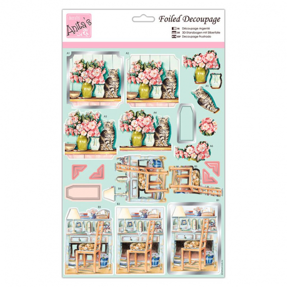 118592_Бумага фольгированная с высечкой для создания объемных композиций (Папертоль) "Милые кошки"