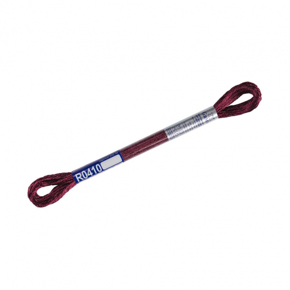 Нитки для вышивания Gamma мулине 100% вискоза 12 x 8 м цв.R0410 т.бордовый