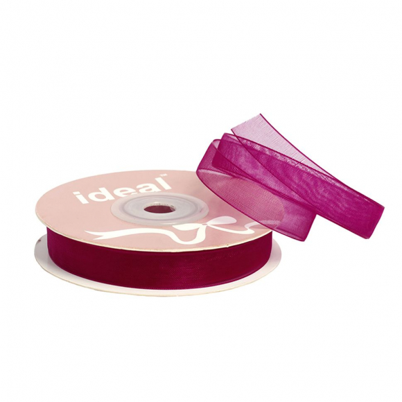 Лента капрон (органза) IDEAL шир.12мм цв.1025 фиолетовая фуксия уп.27,4 м