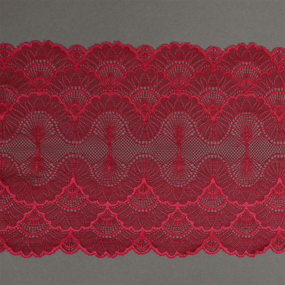 Кружево-стрейч KRUZHEVO арт.TBY.8034 шир.195мм цв.S261 лесная ягода уп.3м