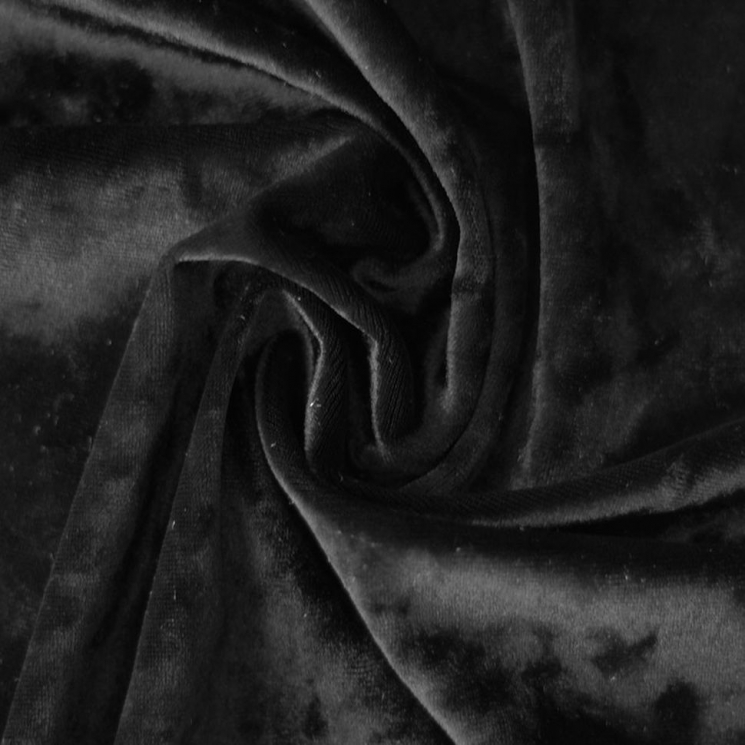 Плюш винтажный тонкий 2002-11 240г/м2 97%полиэстер3%лайкра цв.11 черный 50х50см