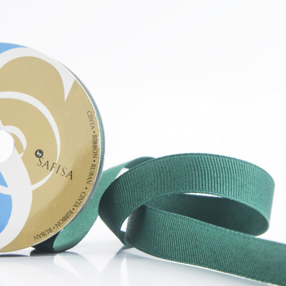 Лента репсовая SAFISA мини-рулон, 15 мм, 3,5 м, цвет 43, цвет зеленый-темный
