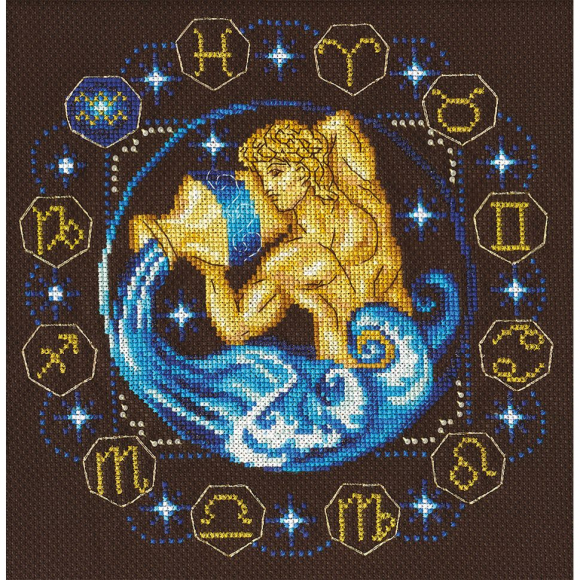 Набор для вышивания PANNA арт. ZN-0932 Знаки Зодиака. Водолей 21х20,5 см