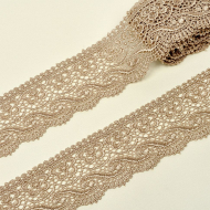 Кружево гипюр KRUZHEVO арт.TR 8GB014 шир.65мм цв.06 кофе уп.9м