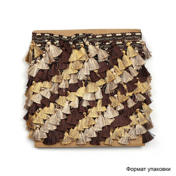 Бахрома для штор с кисточками арт.6152-0306 цв.6478 шир.70мм 100% ПЭ цв.серый уп.10м