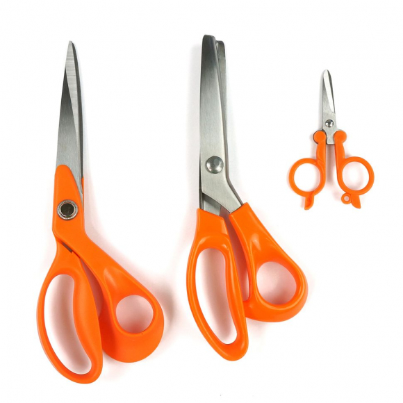 7486_Набор: ножницы портновские 24,5 см, ножницы зиг-заг 23 см и ножницы складные 12,5 см 7486_Набор: ножницы портновские 24,5 см, ножницы зиг-заг 23 см и ножницы складные 12,5 см