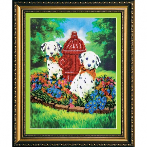 Набор для вышивания бисером АБРИС АРТ арт. AB-140 Далматинцы 25х31 см