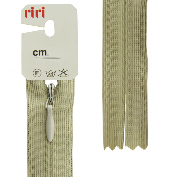 30707_Молния потайная неразъемная, Т3, 18 см, цвет 2809, бежево-зеленый светлый