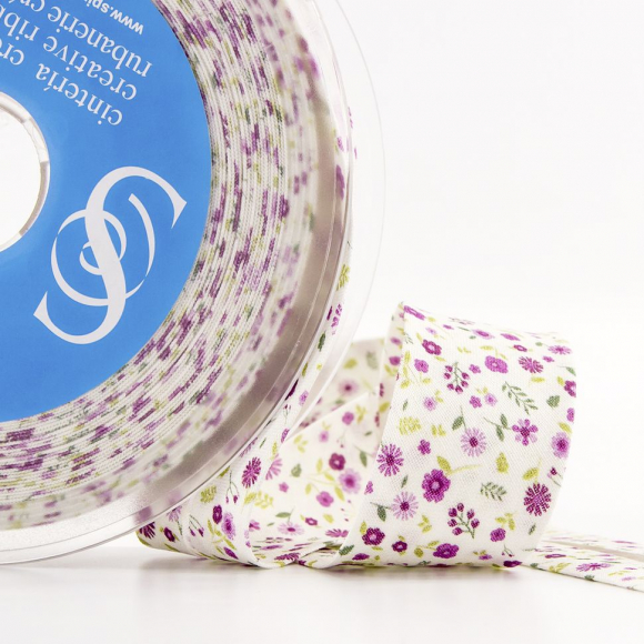 Косая бейка с рисунком SAFISA, арт.6626, 30 мм, 20 м, цвет 01