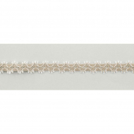 93335_Мерсеризованное хлопковое кружево, 11 мм, цвет бежевый с белым