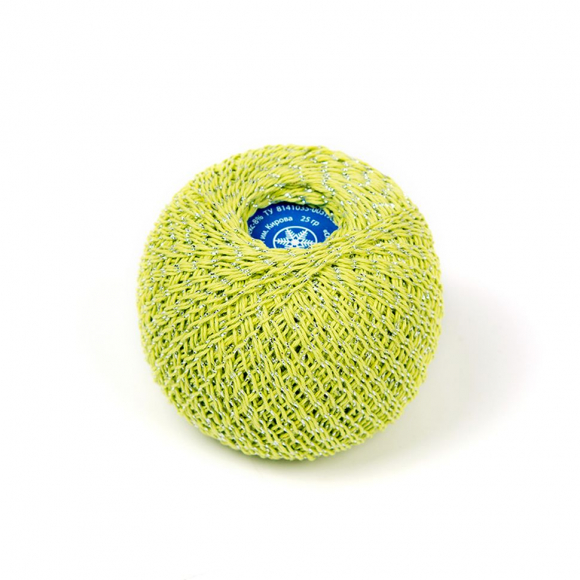 Нитки для вязания Сверкающая Снежинка (92% хлопок, 8% люрекс) 20х25г/195м цв.2501