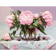 55394_Набор для вышивания "Ваза с пионами"